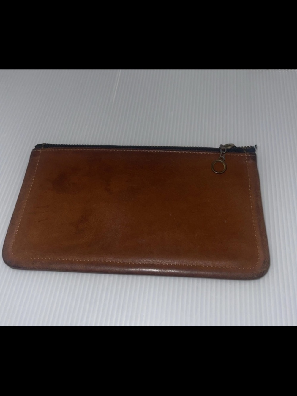 Vintage COACH Skinny British Tan Envelope Case Zip Utility Pouch - Picture 4 of 5